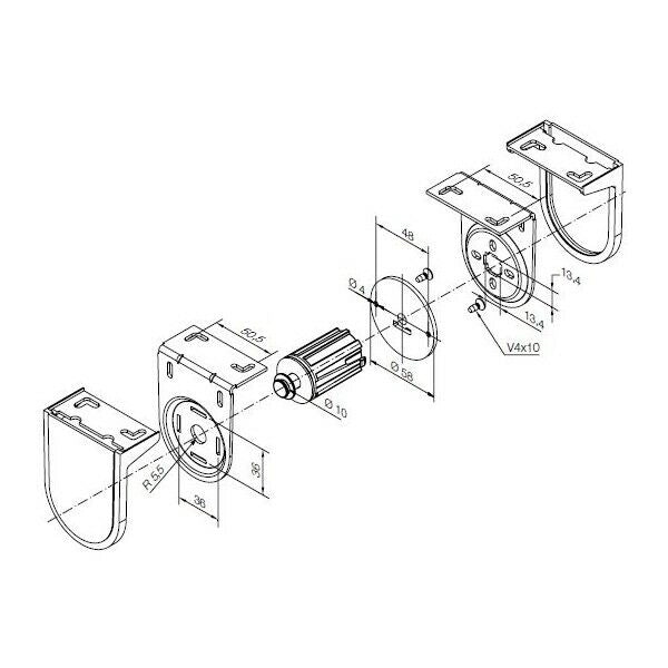 KIT SUPPORTI BIANCHI INTERASSE 55 MM PER MOTORI Ø 45 MM MAX 3 NM NICE 525.40002
