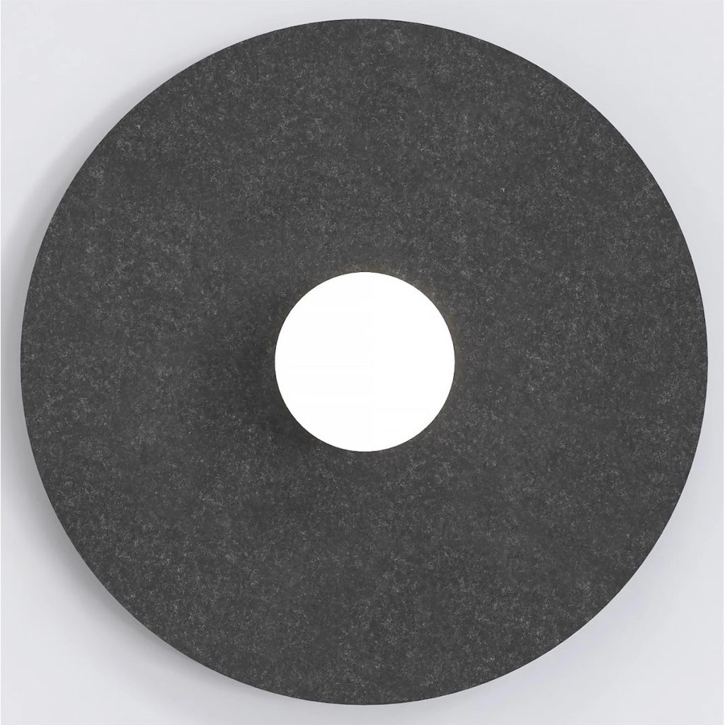 Applique Calma in feltro nero e diffusore bianco