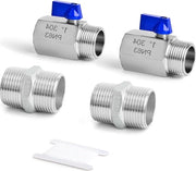 Cranio a goccia in acciaio inossidabile 304 di alta resistenza - 2 pezzi 1/2" femmina x 1/2" maschio BSP con 2 pezzi 1/2" maschio Hex Nipple Connector in acciaio inossidabile 304