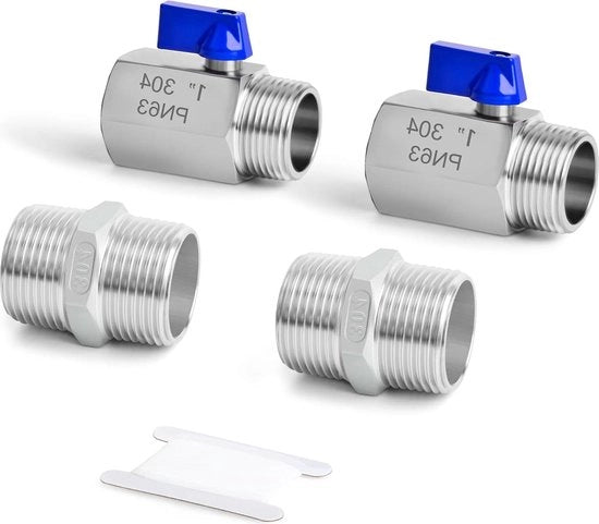 Cranio a goccia in acciaio inossidabile 304 di alta resistenza - 2 pezzi 1/2" femmina x 1/2" maschio BSP con 2 pezzi 1/2" maschio Hex Nipple Connector in acciaio inossidabile 304