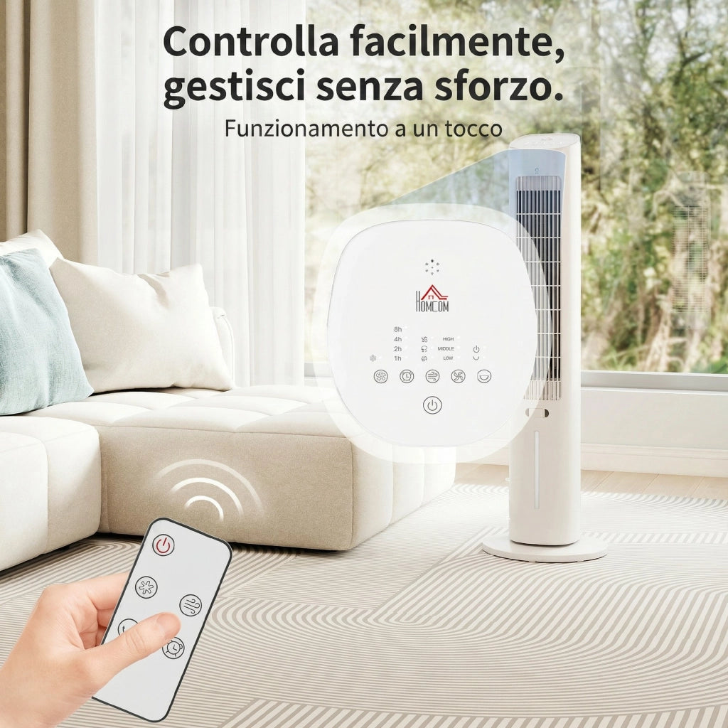 Raffrescatore d'Aria 3-in-1 ¨C zephmum ¨C Torre, Serbatoio 3 Litri, Portatile, Bianco