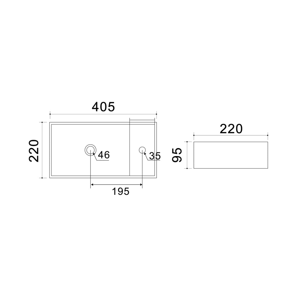 Lavabo da appoggio LINPH LA 75 40,5x22 cm Bianco