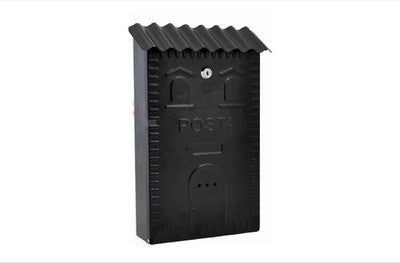 CASSETTA POSTALE IN FERRO BATTUTO PORTARIVISTA NERA CM.25 x 9.5 x H 37