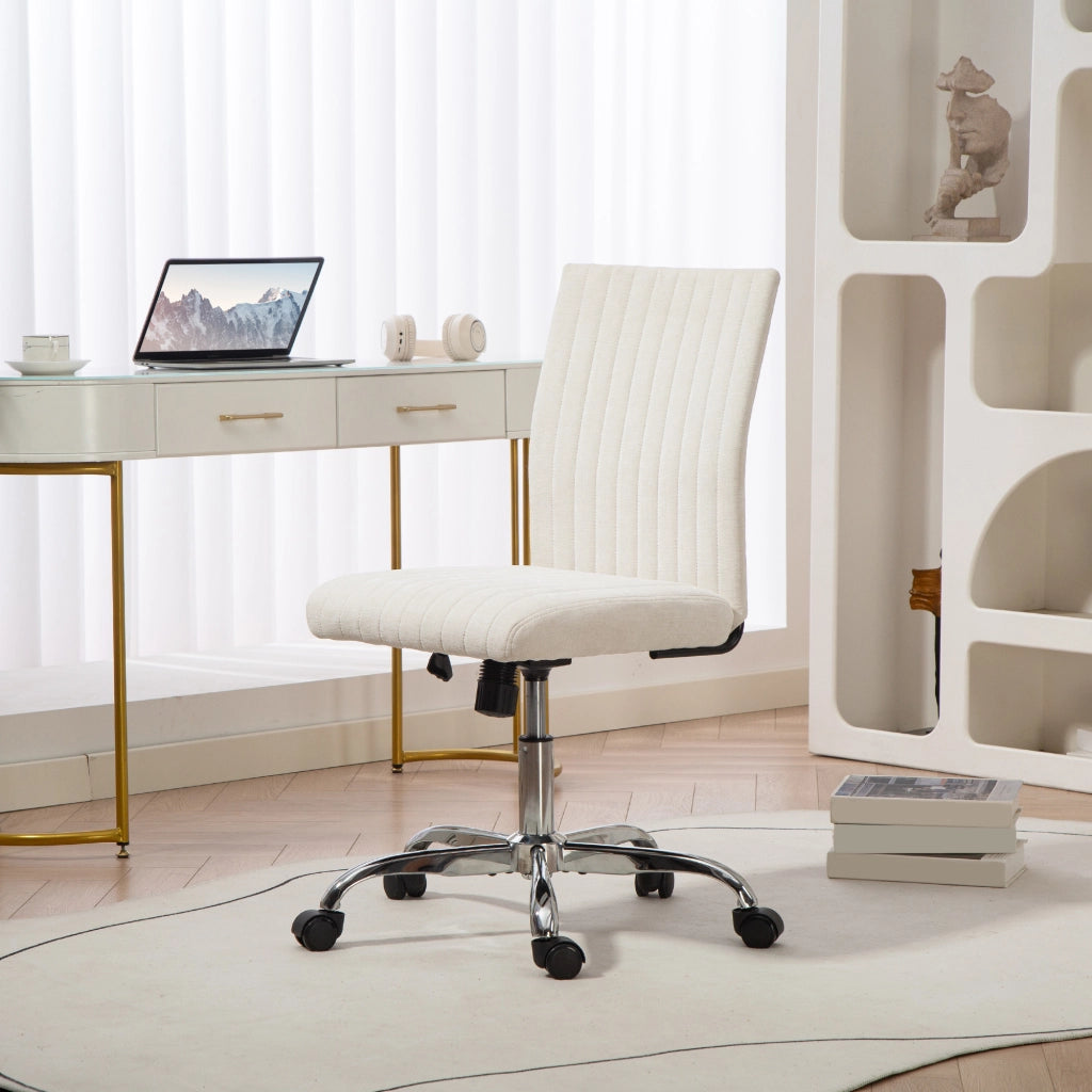 Sedia da ufficio senza braccioli ¨C zephmum ¨C crema 43x56x89-99 cm