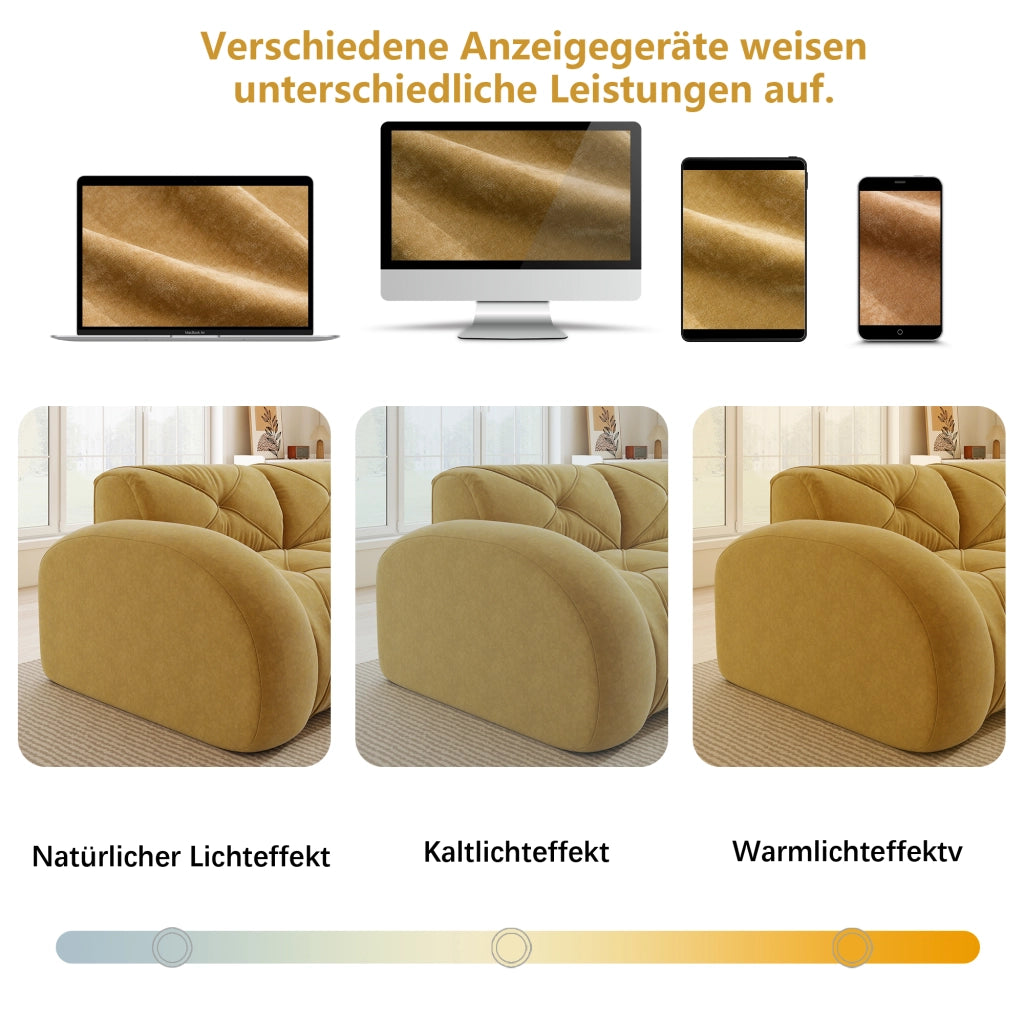 DIVANO modulare in Chenille Giallo