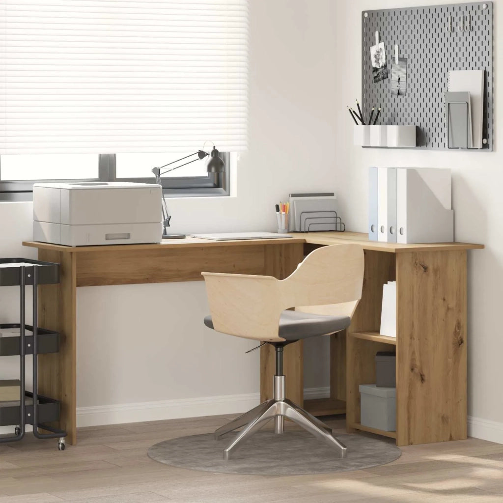 Scrivania | Tavolo da Ufficio con lo scaffale Rovere artigianale 142 x 102 x 73 cm