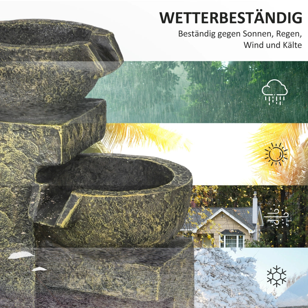 Fontana da giardino ¨C zephmum ¨C nera 25x24x60 cm