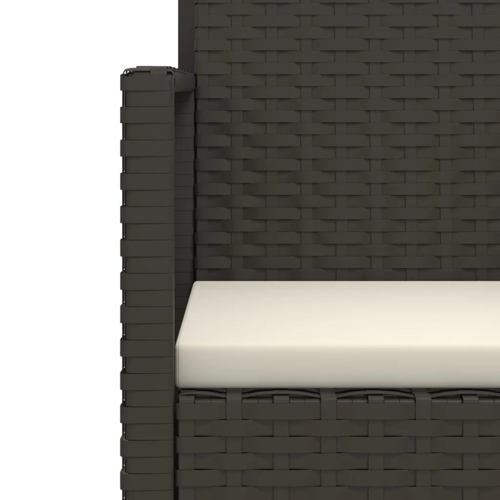 Poltrona da Giardino con Cuscino Nero in Polyrattan CFW3701974