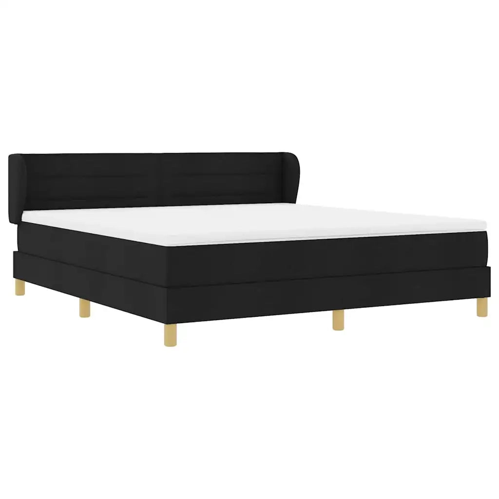 Letto a molle con materasso Nero 180 x 200 cm Tessuto 3340166