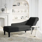 Sdraio con Cuscino e Bracciolo Destro in Tessuto Nero CFW1838791