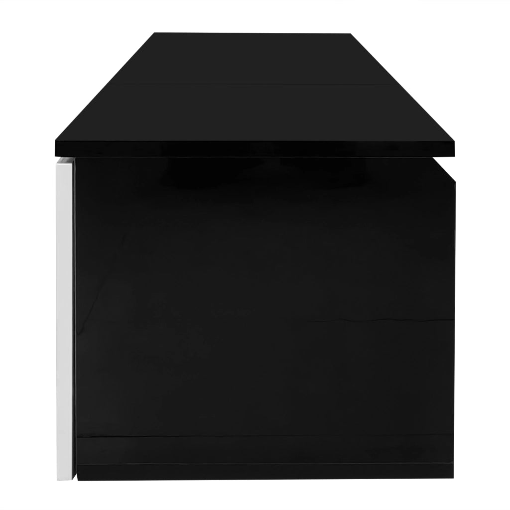 OKWISH Mobile TV con 3 Ante e LED, Sospeso o da Pavimento, Finitura Lucida e Opaca, per Soggiorno, 180 x 35 x 30 cm