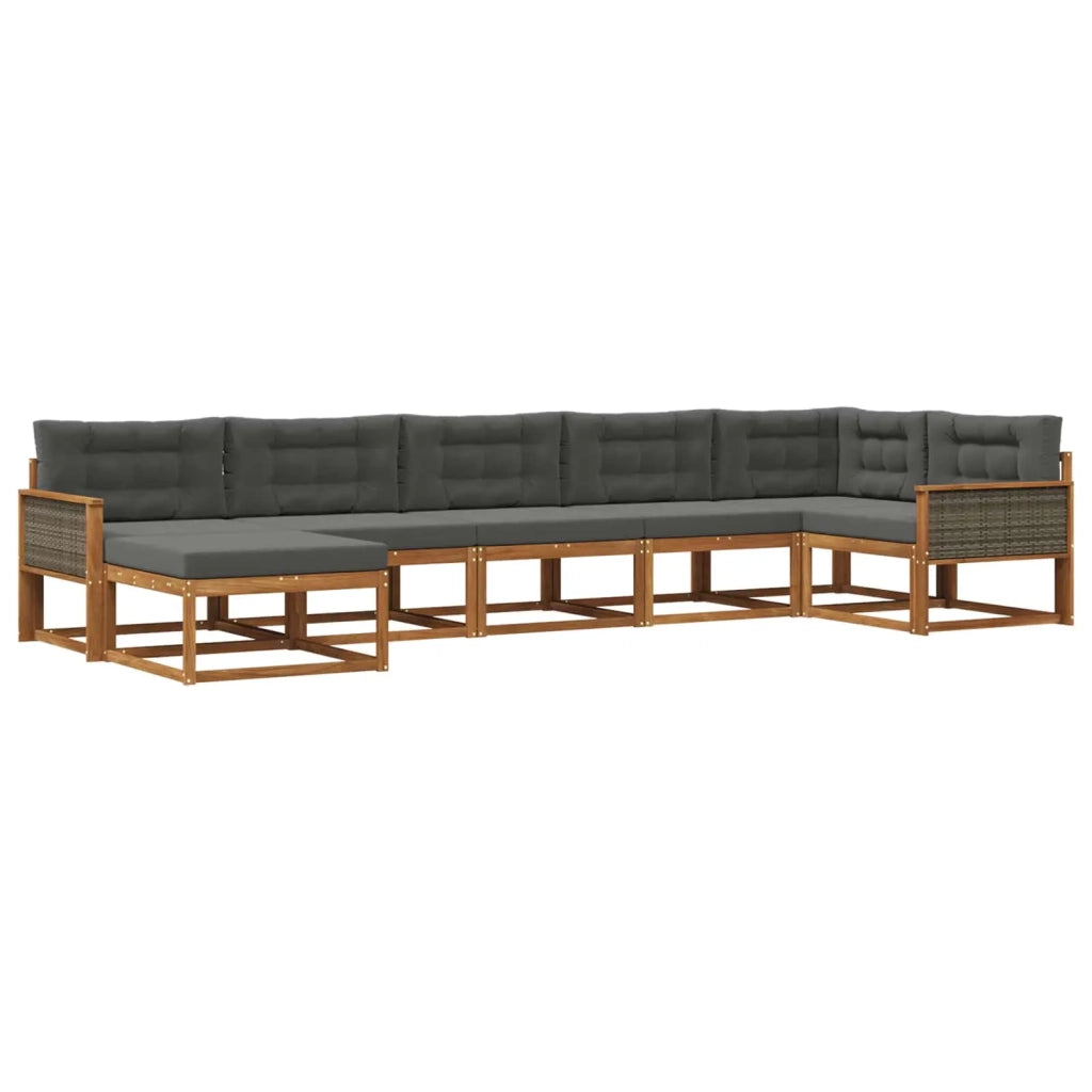 Set di divani da esterno 7 pz Naturale e Antracite 3382740
