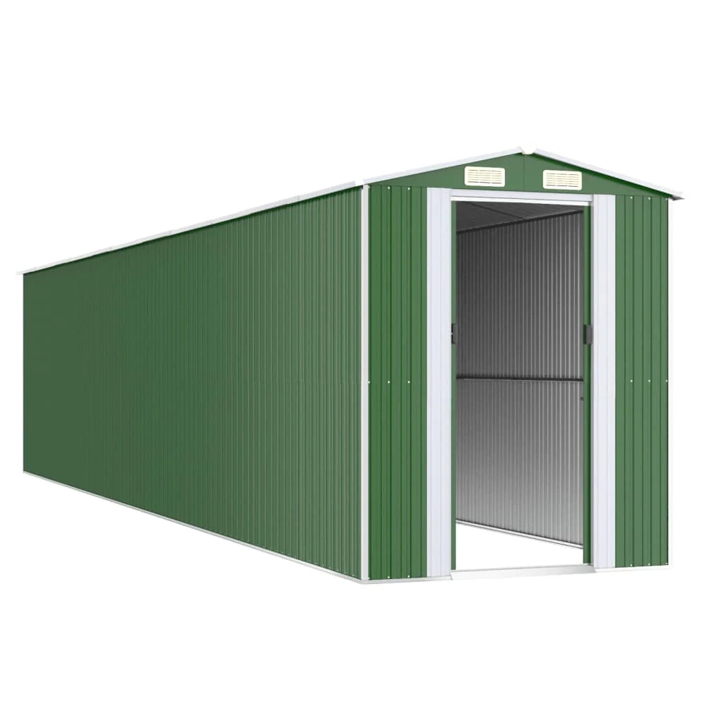 Casetta da giardino cabina ripostiglio casetta da esterno robusta casetta per attrezzi 192 x 938 x 223 cm acciaio zincato verde 02_0022370