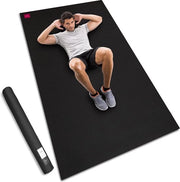 Mat fitness grande - lungo e largo (200 x 115 cm) - con sacchetto di stoccaggio - per allenamenti intensivi - resistente all'usura - disinfettabile - con cinghie per scarpe