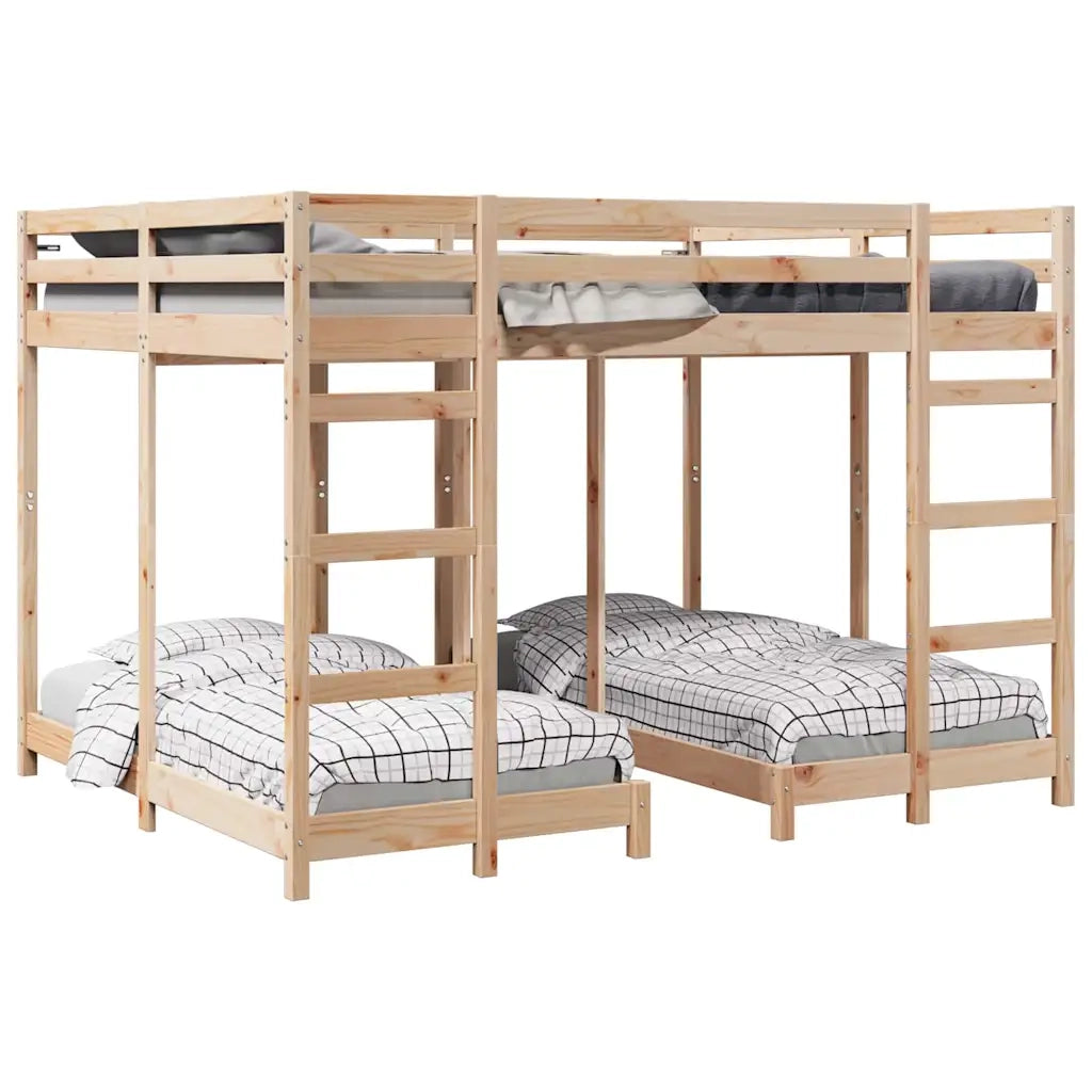 Struttura letto a castello triplo Marrone 160 x 200 cm