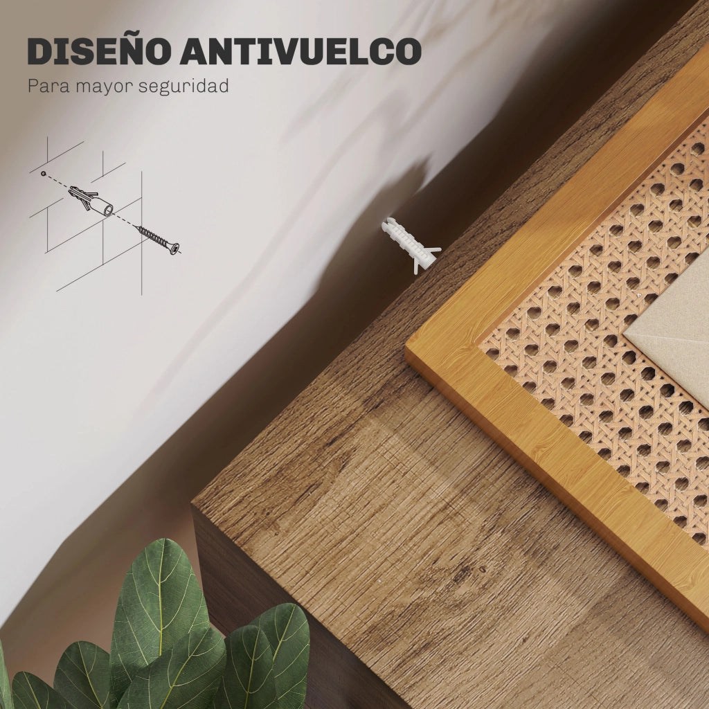 Tavolino da salotto con 3 cassetti ¨C zephmum ¨C legno e acciaio nero