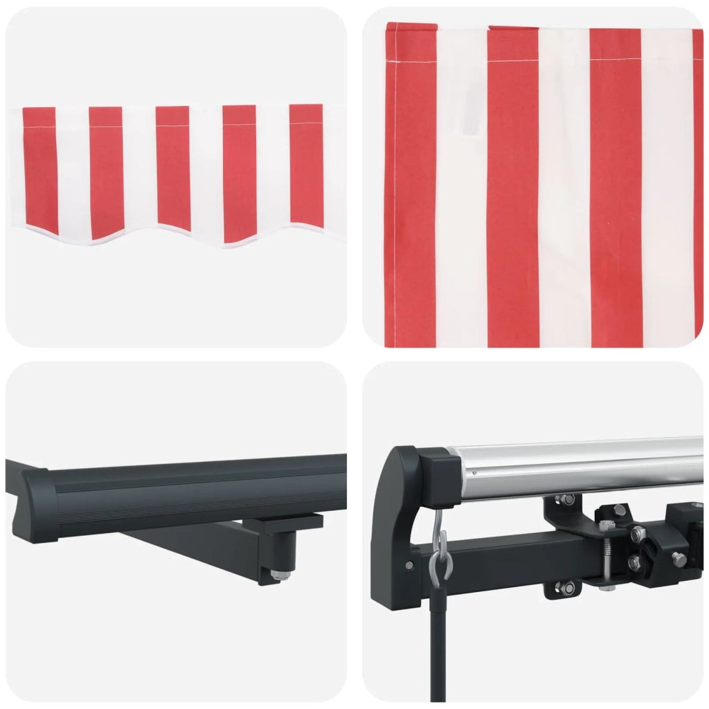 Tenda Retrattile Rosso e Bianco 600 × 300 cm 3331609