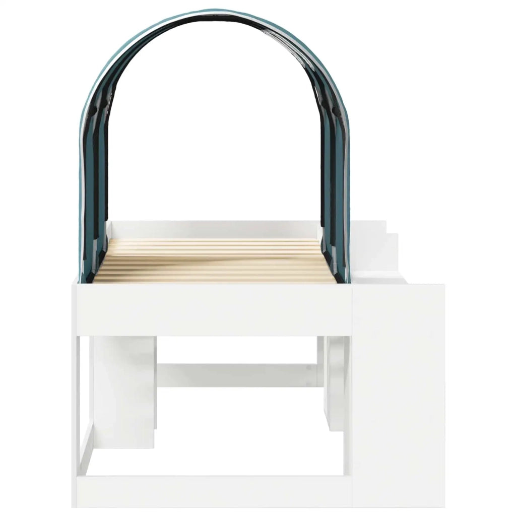 Letto con Tunnel 4 pcs Bianco e azzurro Legno ingegnerizzato