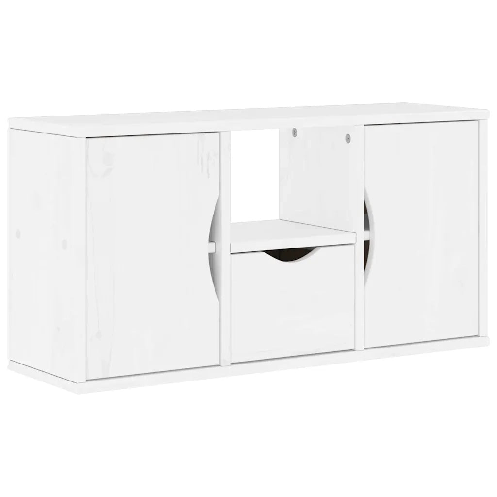 Mobile TV 4 pz con Contenitore ODDA Bianco in Legno di Pino 3365381