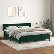 Giroletto a Molle con Materasso Verde Scuro 160x200 cm Vellutocod mxl 122469