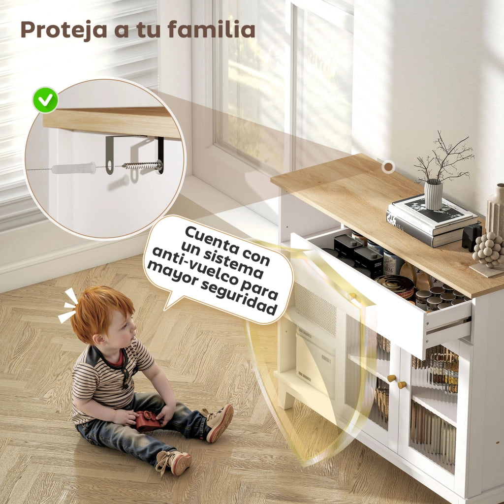 Armadio con ante e cassetti ¨C Minimal ¨C Bianco 100x35x80,3 cm