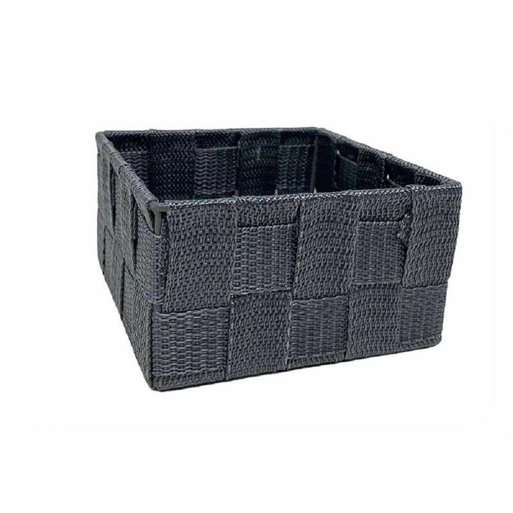 Trade Shop - 6pz Scatola In Tessuto Contenitori Organizer Bagno Armadio Cassetti Grigio 79151 -