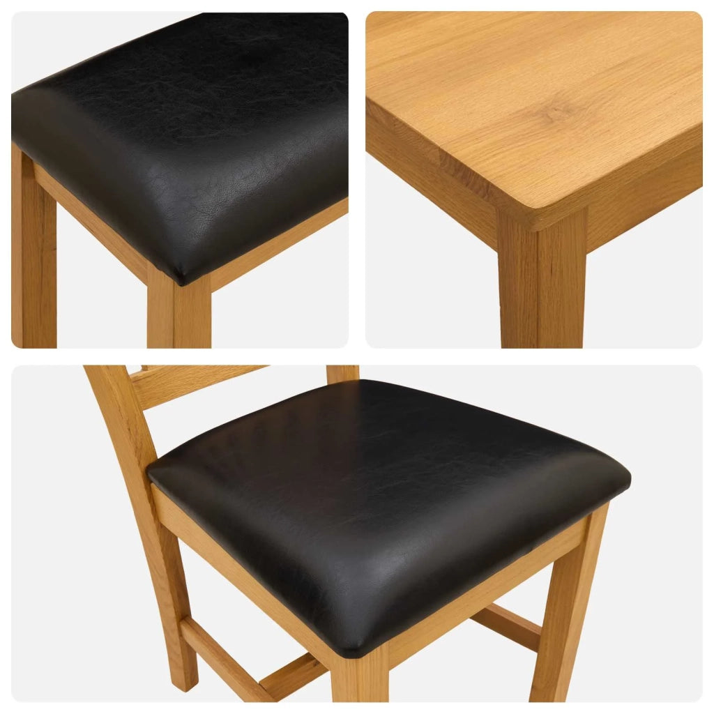 Set da pranzo 4 pz Nero Legno di Quercia Massello 3430301