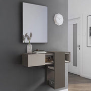 Daba, Mobile da Ingresso Specchio Incluso, 100x31x75h cm Grigio