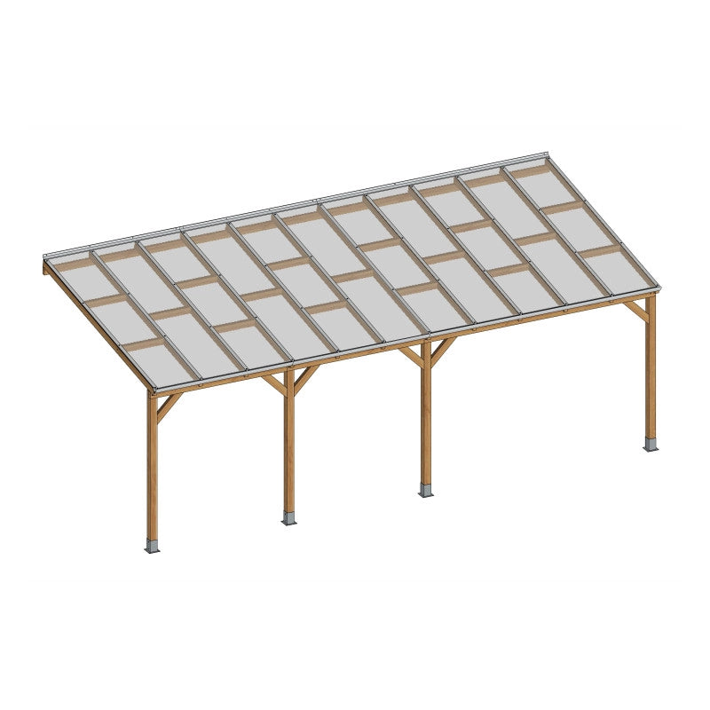 Tetto Couv'Terrasse in legno 3x6,8m - con tetto