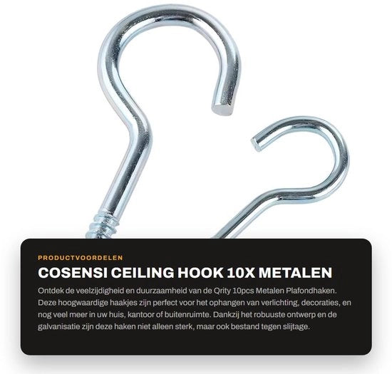 Set di supporti per soffitto da 10 pezzi - Supporto per lampada - Materiale metallico - Galvanizzato - Resistente - Facile da installare