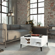 Tavolino da Salotto Bianco Lucido 60x60x30 cm Legno Multistrato 805992