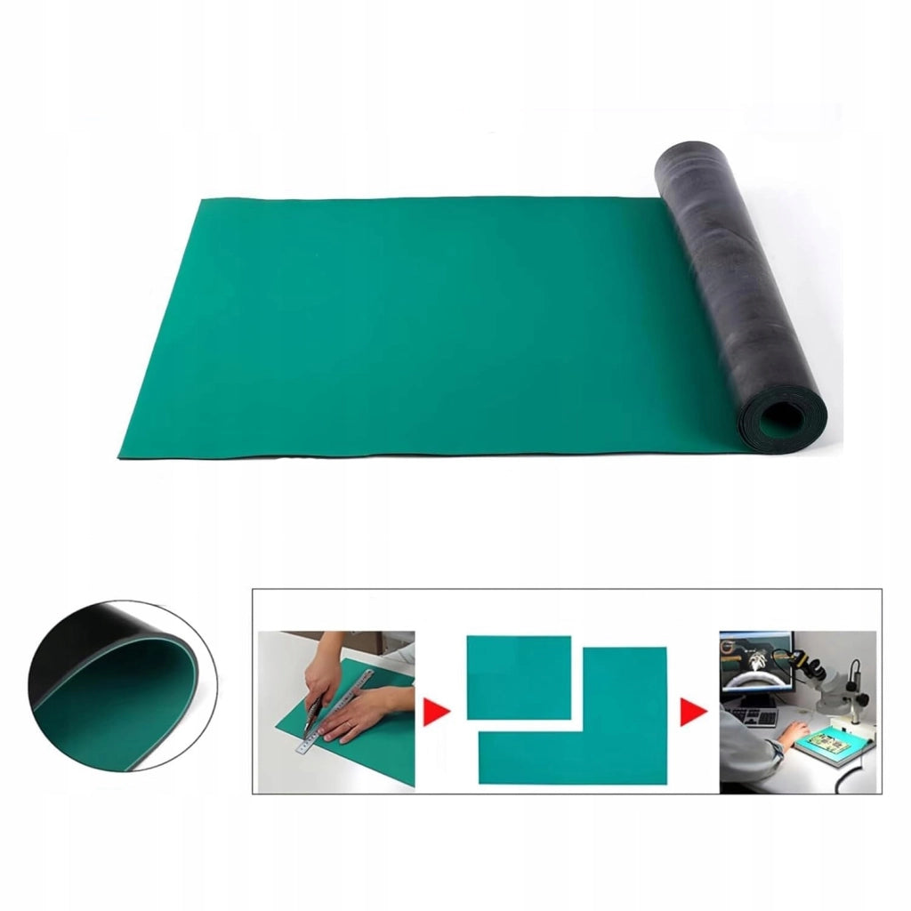 Tappetino Antistatica ESD Verde 1m x 10m Spessore 2mm – Protezione Elettrostatica