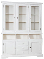 Biscottini Libreria Country in legno massello di tiglio finitura bianca anticata L172xPR50xH226 cm. Made in Italy