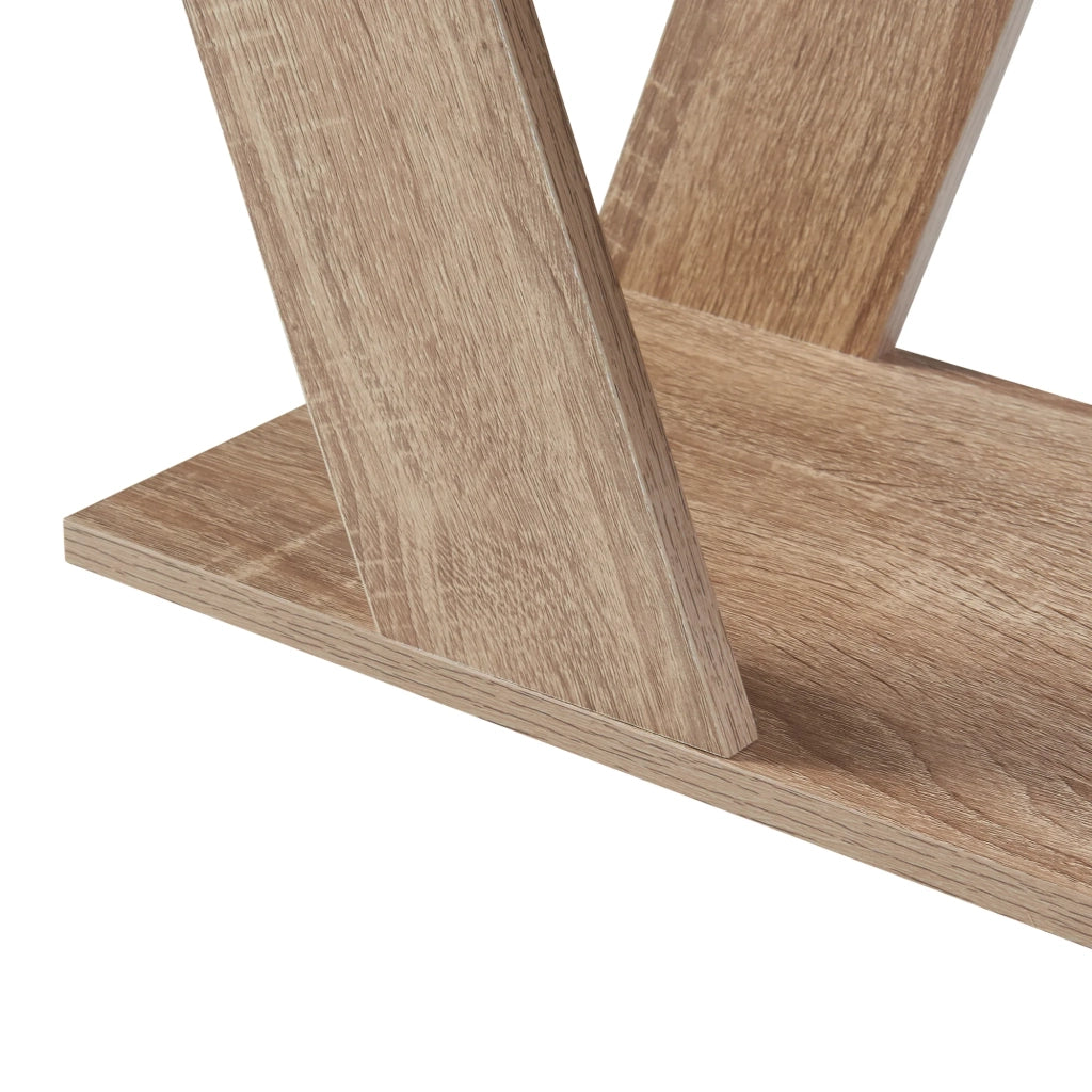 Tavolino laterale con 2 ripiani pannello di particelle 60 x 22 x 57 cm effetto rovere marrone 03_0010934