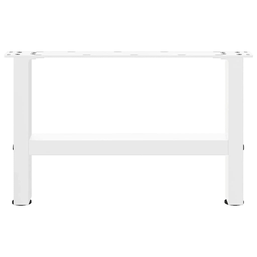 Set di 2 gambe per tavolino da caffè quadrate dal design moderno con piedini regolabili 50 x 30-31 cm acciaio bianco 02_0057501