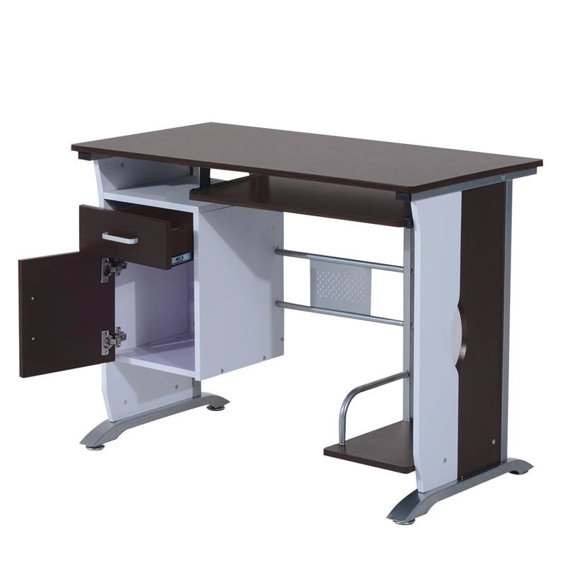 SCRIVANIA PC DA UFFICIO CON CASSETTI IN LEGNO 100 X 52 X 75 CM COLORE NOCE