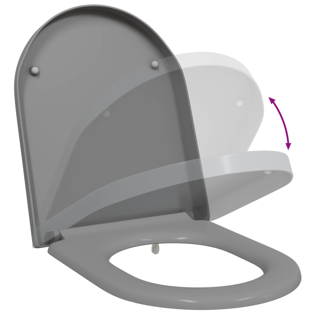 Sedile per Toilette con Rilascio Rapido e Soft Close Duroplast Grigio di