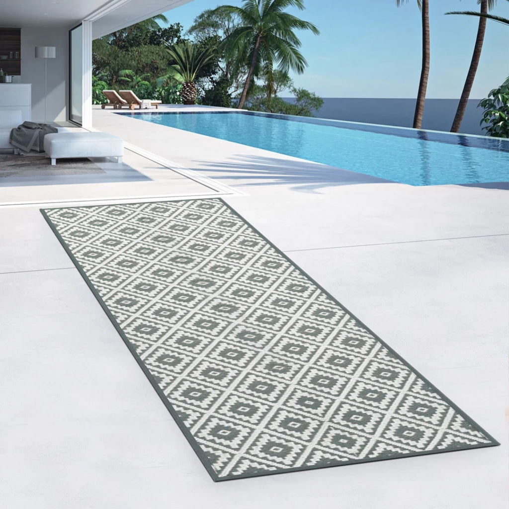 IDMarket - Tappeto per esterni BAHAMAS grigio 80 x 250 CM