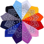 Trade Shop - Set Bandana Vari Colori Per Capelli Collo Sciarpa Fazzoletti Da Taschino Cotone -