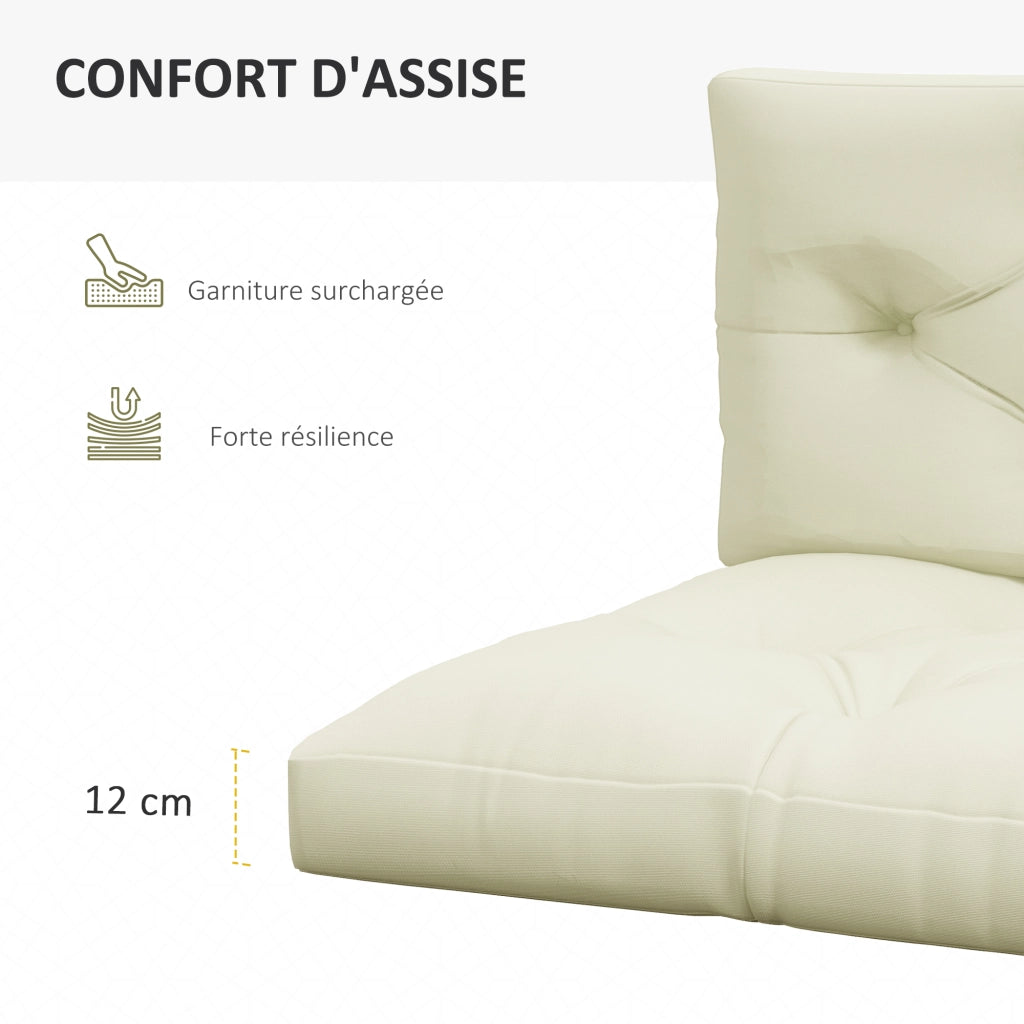 Cuscini per Divano Pallet 2 Posti ¨C Zephmum ¨C Crema 120x80x12 cm
