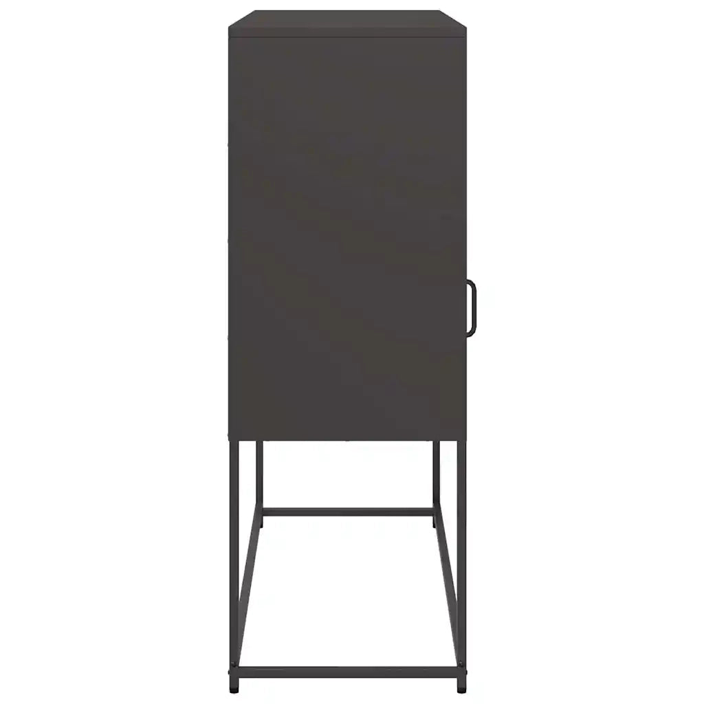 Credenza-Buffet-Armadio da cucina Nera 100,5x39x107 cm in Acciaio Laminato a Freddo 720873
