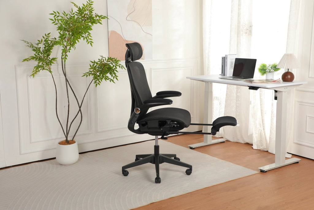 Sedia da Ufficio Ergonomica Klappbarer ¨C Zephmum ¨C Nero con Schienale Regolabile e Braccioli