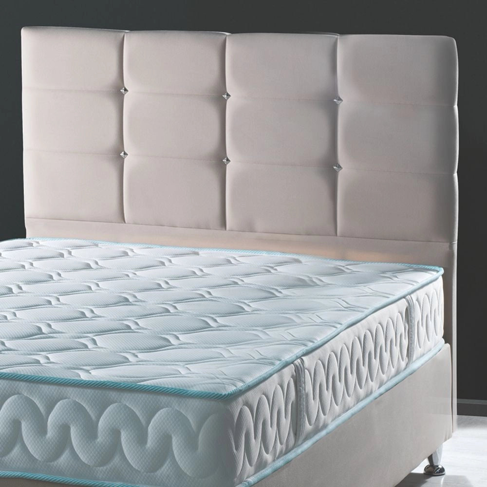 Testiera letto Nova 120x8x110H cm. in ecopelle tortora