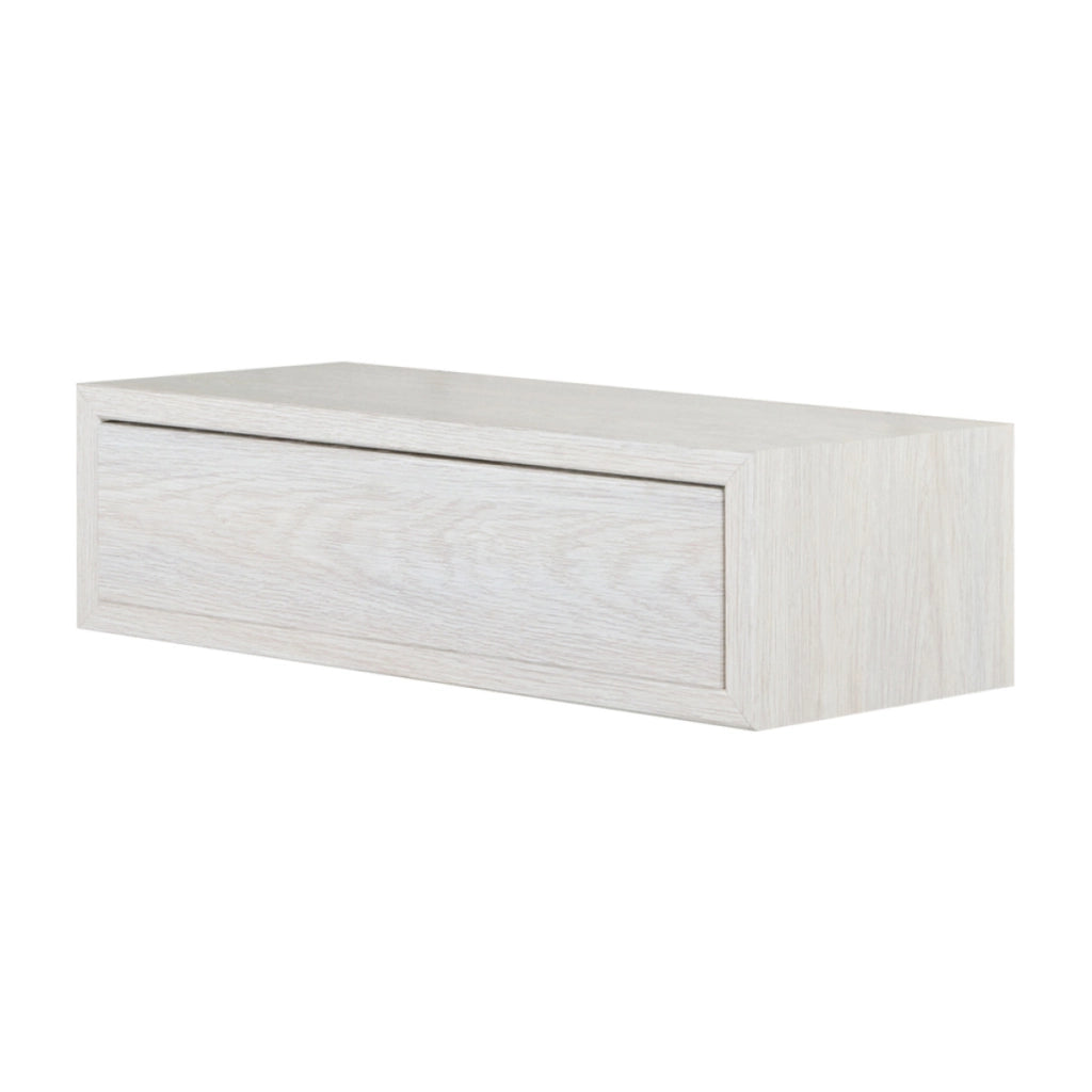  Mensola da Muro con Cassetto Modello LEGOLO, Comodino Sospeso, Mensola da Parete, 45x13.4 p20 cm. Finitura  ROV. SBIANCATO - MADE IN ITALY