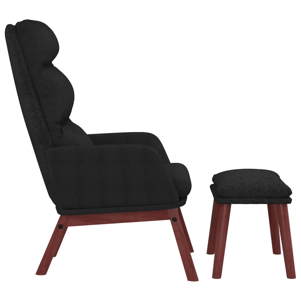 Poltrona Relax con Poggiapiedi Nero in Tessuto cod mxl 32634