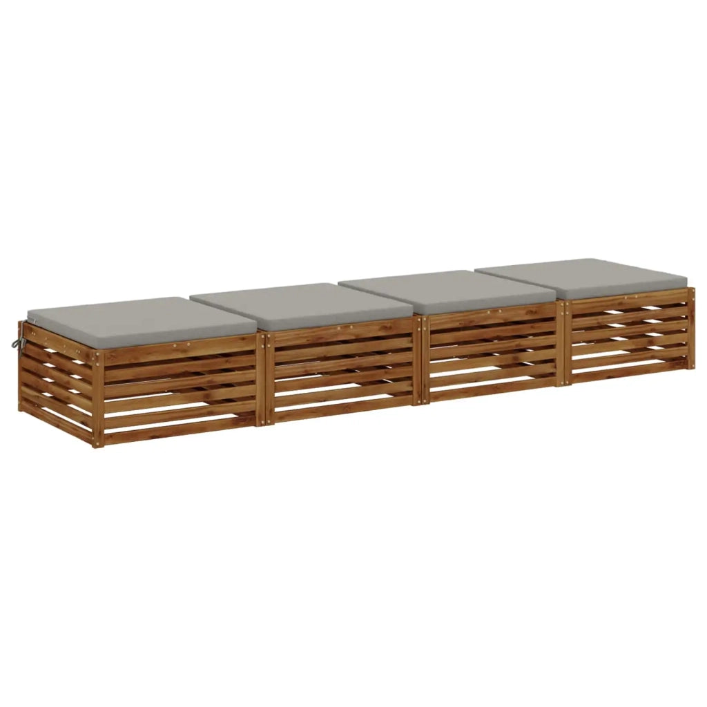 Cuscini per Sedia in 4 Pezzi SOEST 4 pz 100% Poliestere Grigio 944682