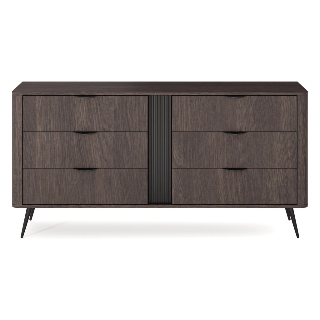 Madia Kaba, Credenza 6 Cassetti, 163x38x81h cm Marrone Noce