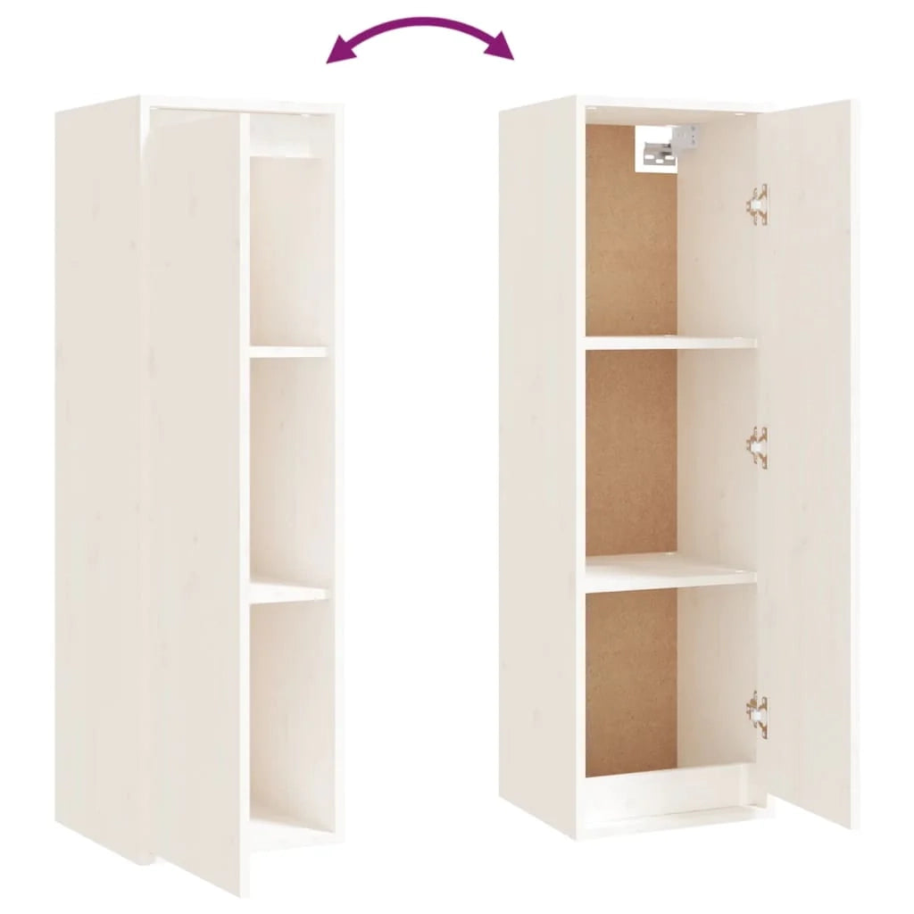 Mobile TV multimediale scaffale TV credenza mobile TV sala da pranzo soggiorno camera da letto 3 pezzi legno massello di pino bianco 02_0028666