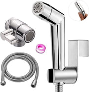 Sproeikop permissiva per set di doccia per bidet - ABS cromato - per asciugamani per bambini con dispenser a vite - per toilette con tubo e gancio o per supporto da parete