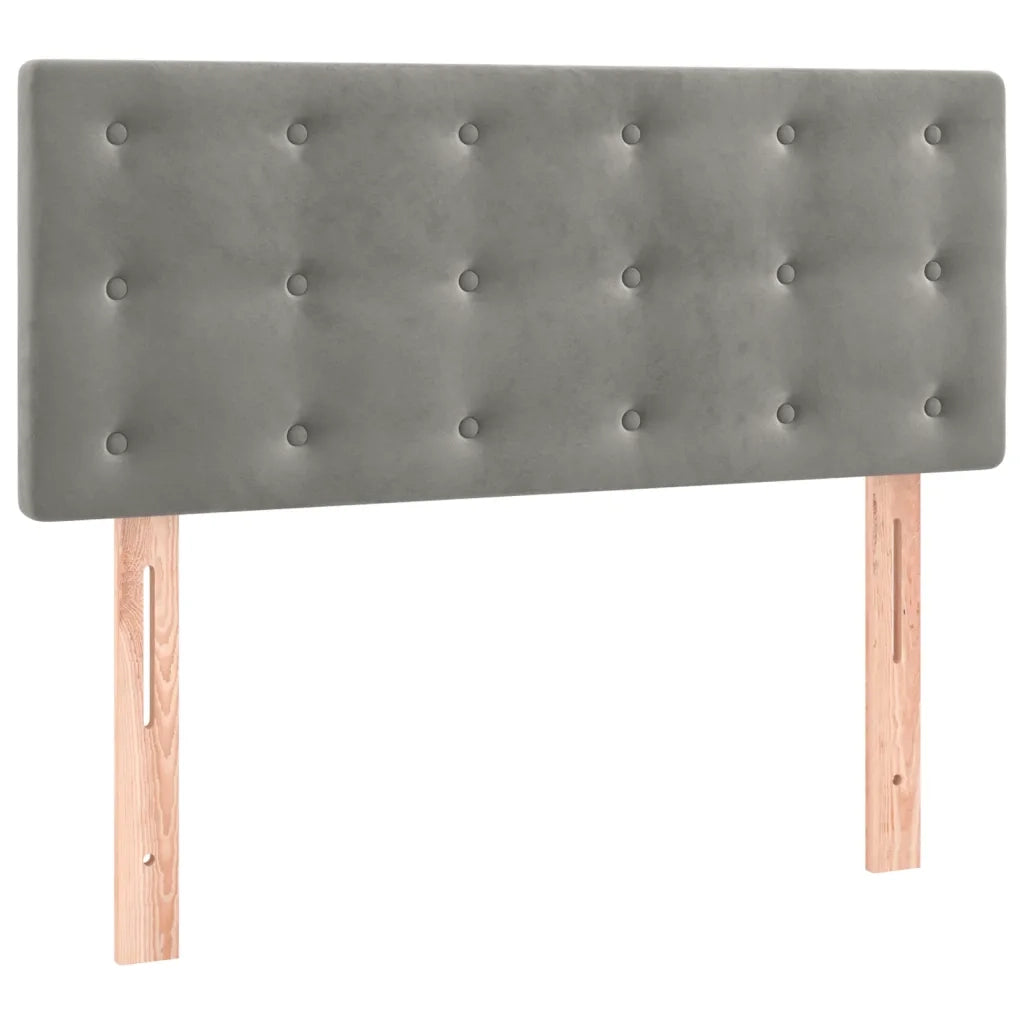 Letto a Molle con Materasso e LED Grigio Chiaro 90x190 cm Velluto